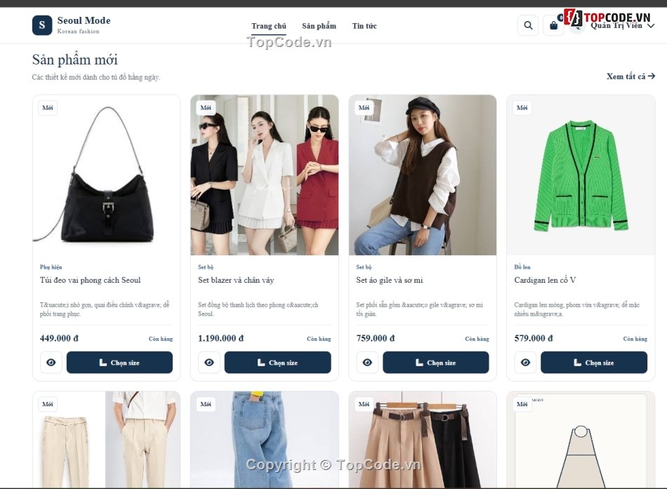 bán quần áo,Website bán quần áo,Web bán áo quần